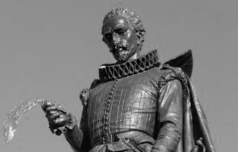 La estatua de Miguel de Cervantes de Alcalá de Henares La estatua de Miguel de Cervantes de Alcalá de Henares