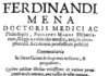 Fernando de Mena, un gran médico del siglo XVI en Alcalá de Henares Fernando de Mena, un médico del siglo XVI en Alcalá de Henares