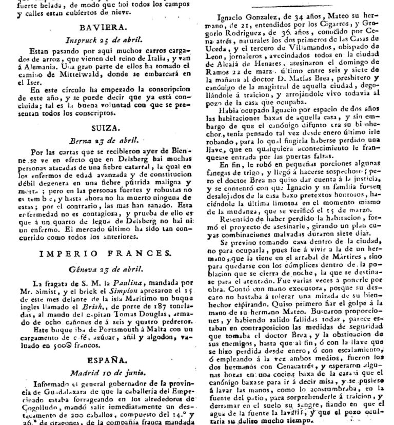 El asesinato de Matías Brea, Alcalá de Henares, 1812