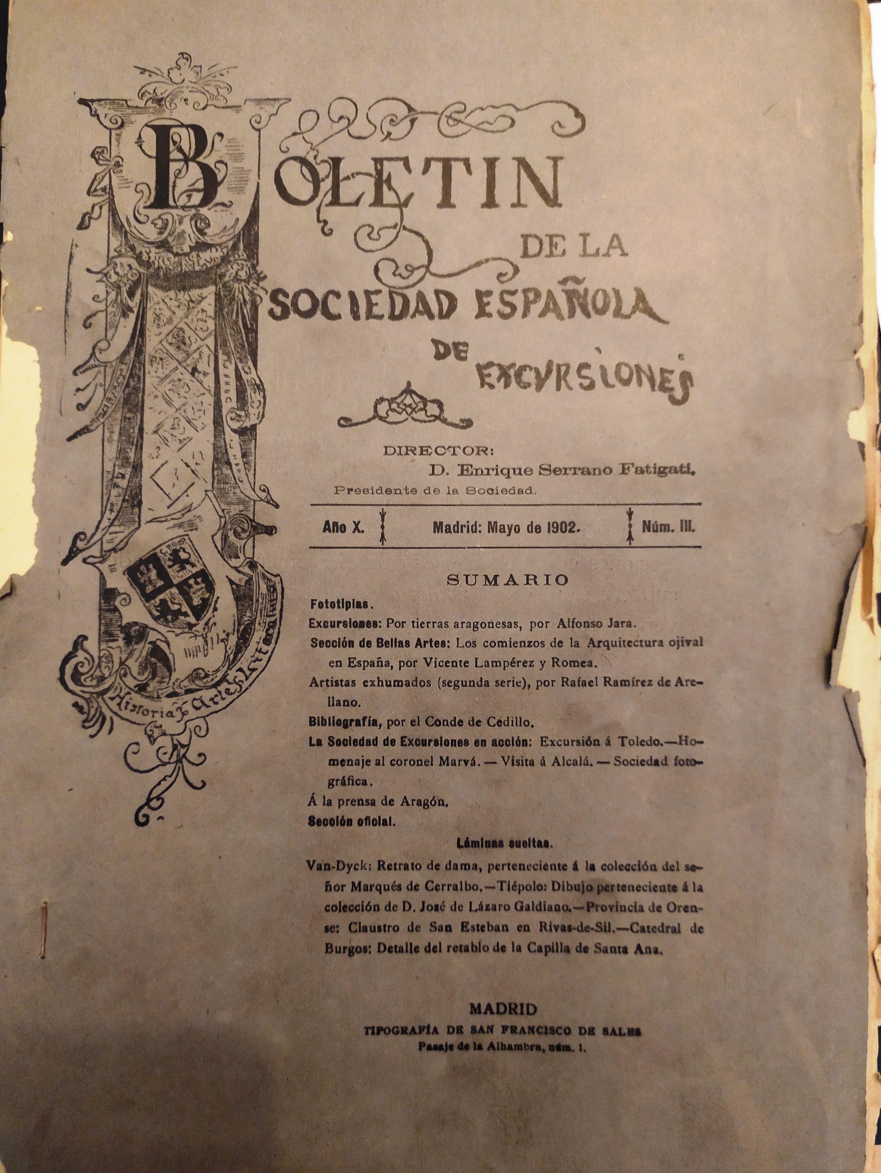 Noticia sobre "Visita a Alcalá", Sociedad Española de Excursiones, 1902