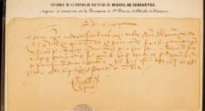 La partida de bautismo de Miguel de Cervantes 