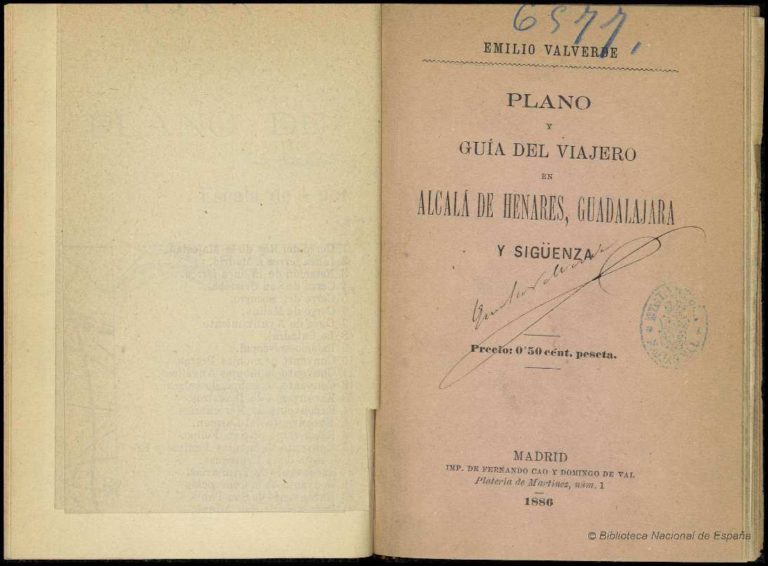 Plano y guía del viajero en Alcalá de Henares, Guadalajara y Sigüenza