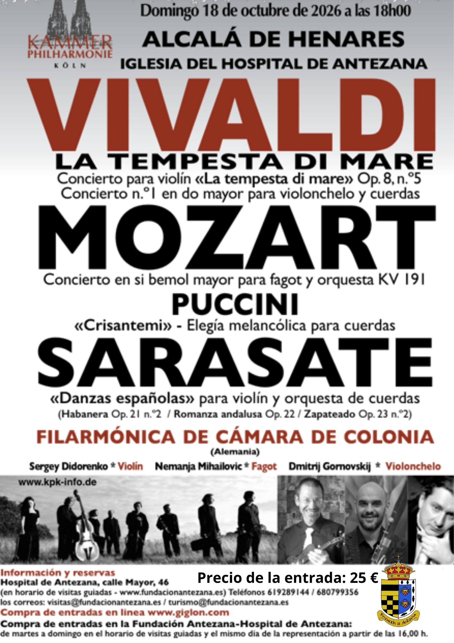 LA FUNDACIÓN ANTEZANA LES DESEA FELIZ NAVIDAD (8) CONCIERTO DE LA FILARMÓNICA DE CÁMARA DE COLONIA (ALEMANIA)